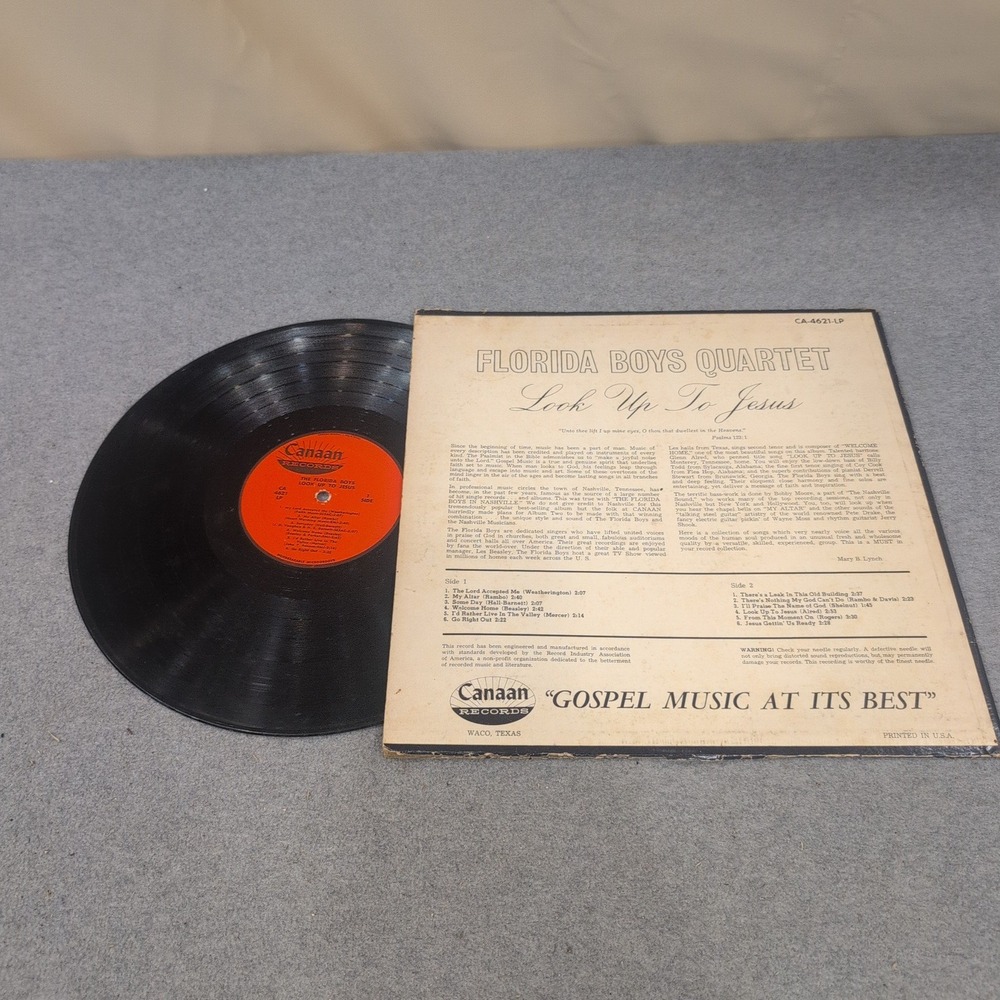 Florida Boys Quartet Look Up To Jesus Vinyl LP Canaan Records CA-4621-LP Gospel - Picture 3 of 3